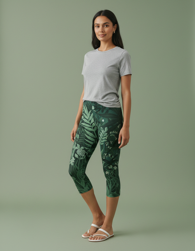 Transformative Teal Oasis Capri Leggings capri leggings