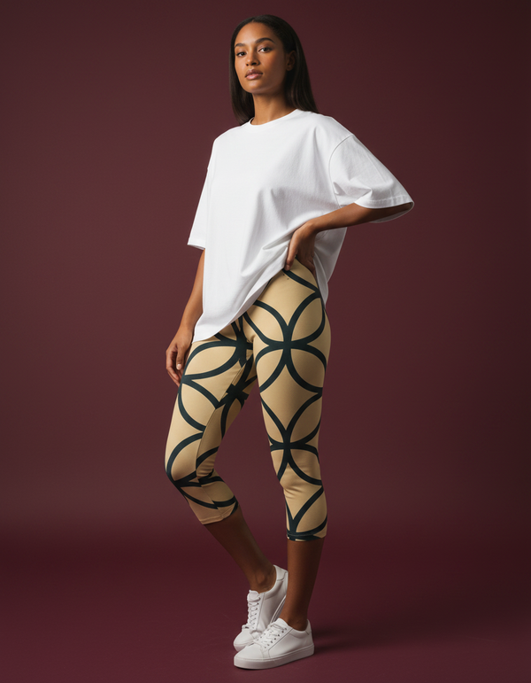 Kintsugi Leggings Capri Leggings — Dripper