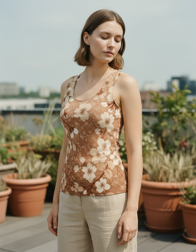 Women's Coffee Bean Petal Tank Top tank top