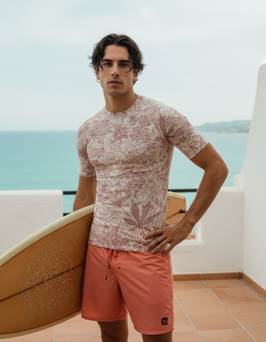 Men's Dusty Rose Kumo men's short-sleeve rashguards