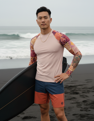 Millennial Pink Pulse Rash Guard Men's Rashguard — Dripper