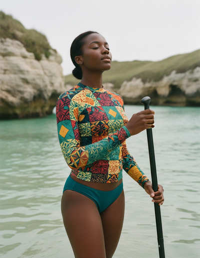 Women's Runway Chartreuse Pulse rash guard