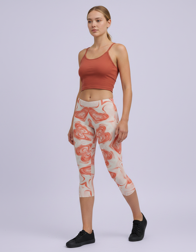 Coral Palette Capri Leggings capri leggings