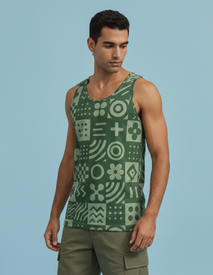 Men's Pink Graphic Patterns Tank Top