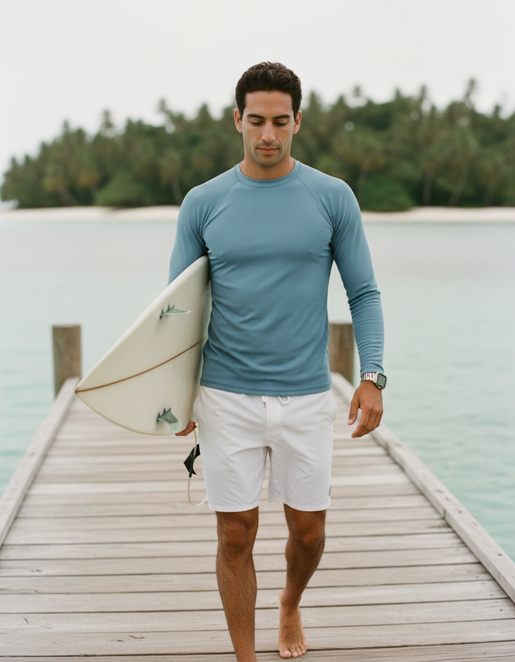 Blue Aura Rash Guard Men's Rashguard — Dripper