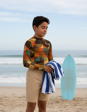 Amber Haze Dwell Youth Rash Guard Youth Rash Guard — Dripper