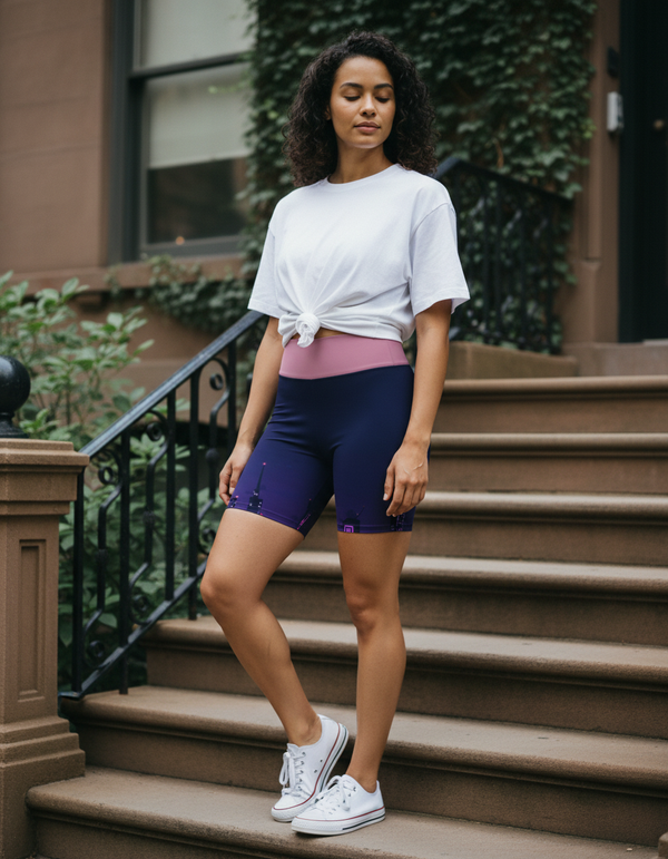 Neo-Tokyo yoga shorts