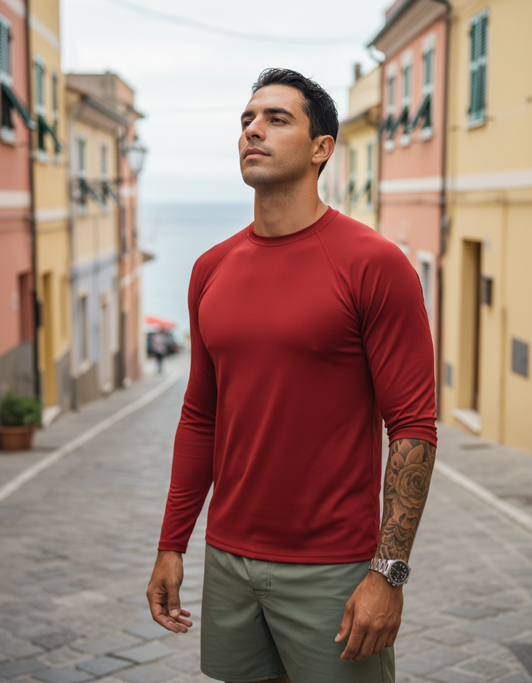 Venetian Red Rash Guard Men's Rashguard — Dripper