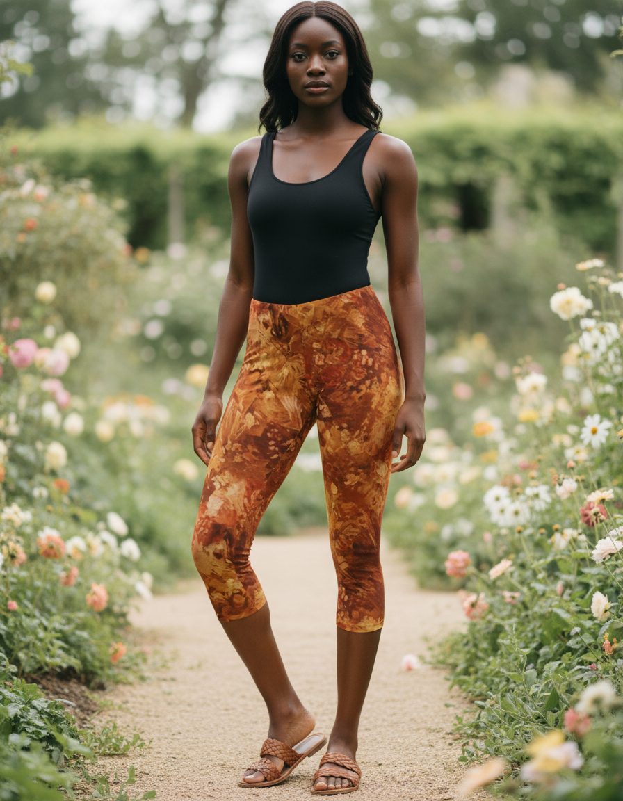 Citrus Orange Serenade capri leggings