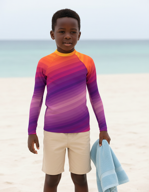 Tea Rose Ripple Kids Rash Guard Kids Rash Guard — Dripper