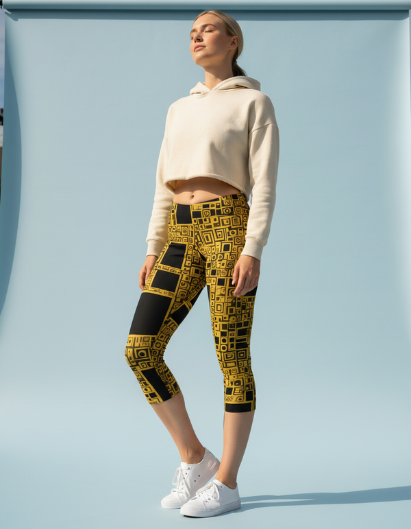 Gilded capri leggings