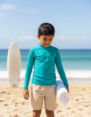 Teal Kids Rash Guard Kids Rash Guard — Dripper