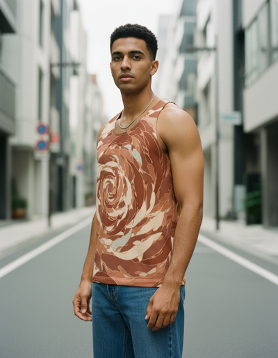 Men's Burnt Sienna Aqua Tank Top tank top