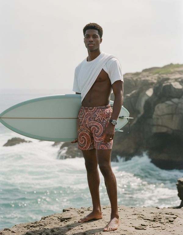 Men's Swim Trunks in Tea Rose Spectrum