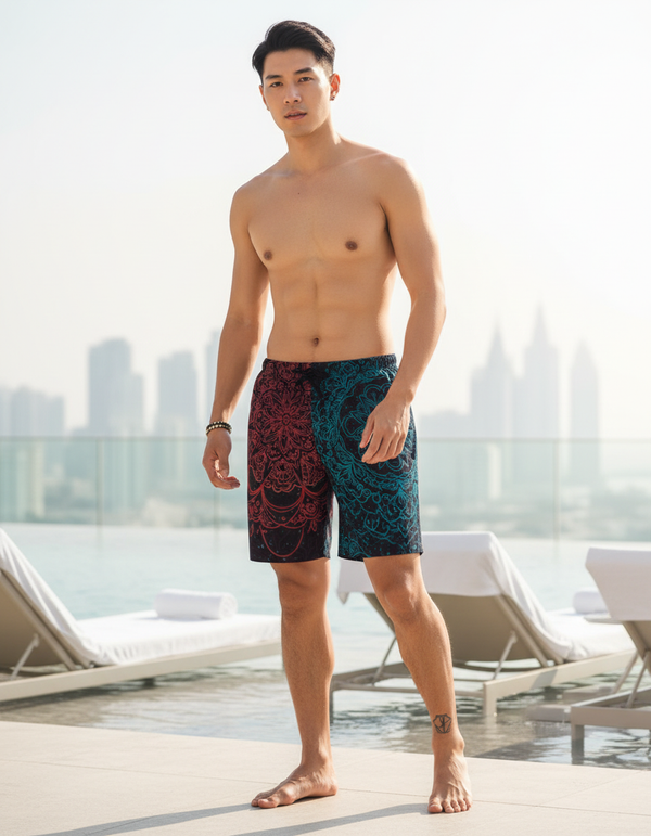 Mandalas men's swim trunks