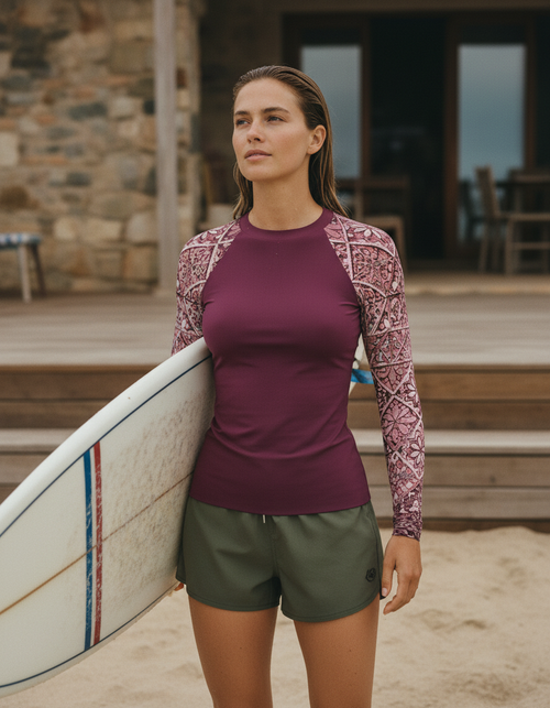 Amaranth Zellige Rash Guard Women's Rashguard — Dripper