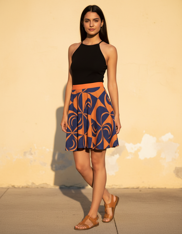 Vibrant Harmony Fusion Skater Skirt