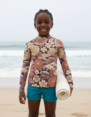 Dusty Rose Edo Kids Rash Guard Kids Rash Guard — Dripper