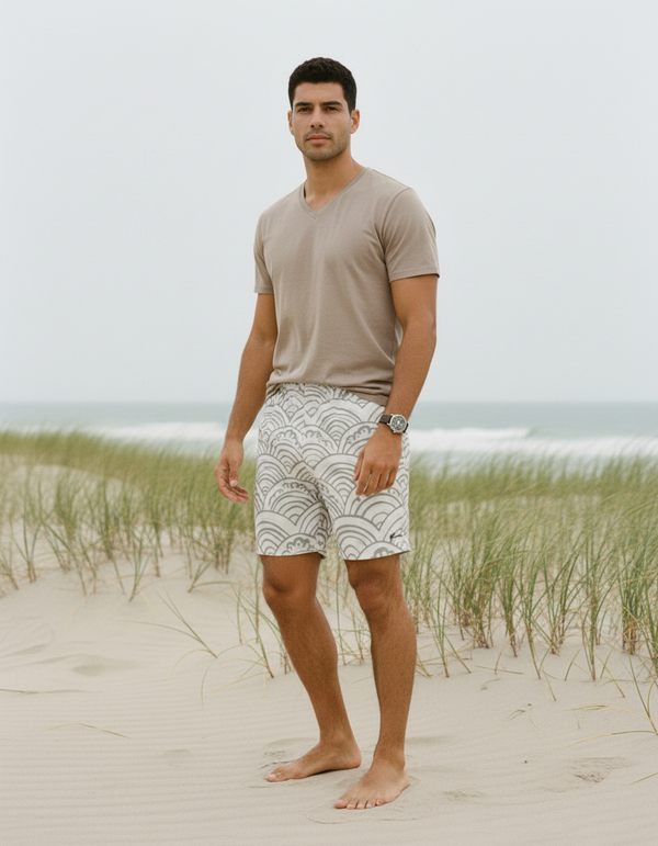 Men's Japanese Seigaiha Swim Trunks