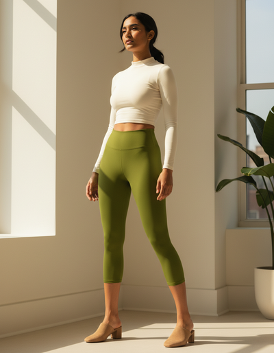 Olive Capri Yoga Leggings capri yoga leggings