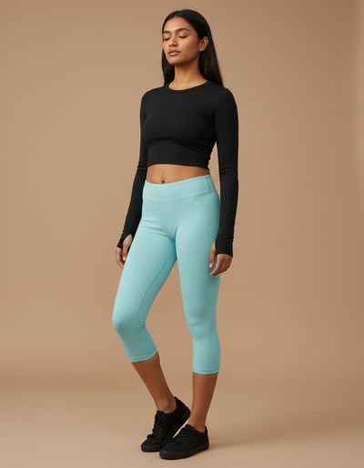 Glacier Blue Capri Leggings capri leggings