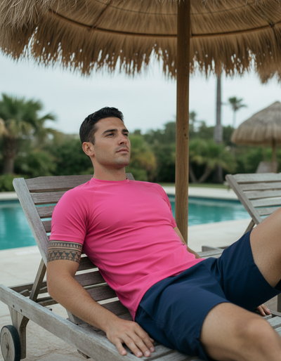 Men's Schiaparelli Pink rash guard