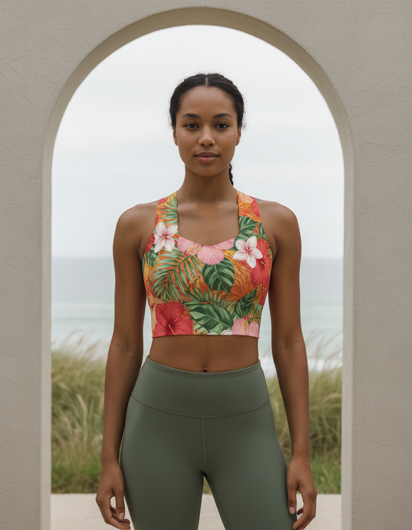 Tropical Collection longline sports bras