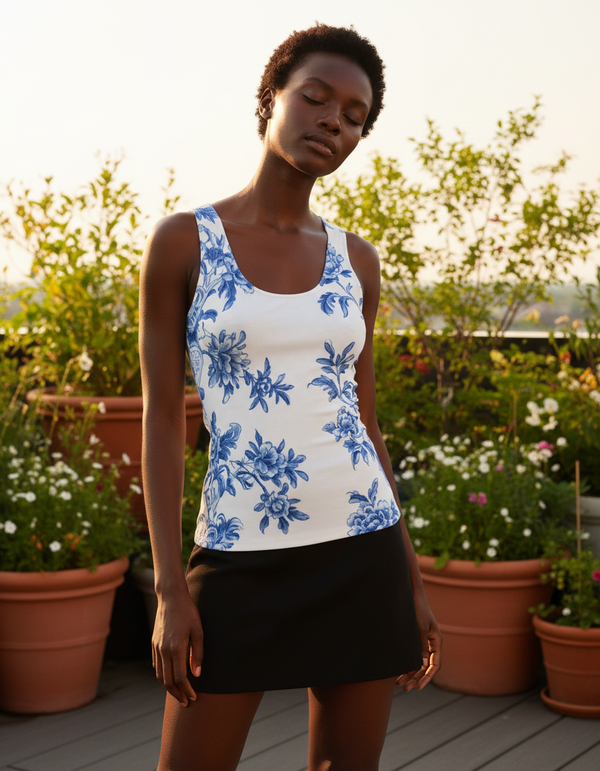 Ocean Whisper Porcelain Tank Top