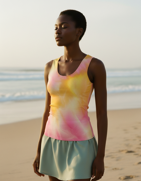 Tank Top in Lemon Yellow Frost