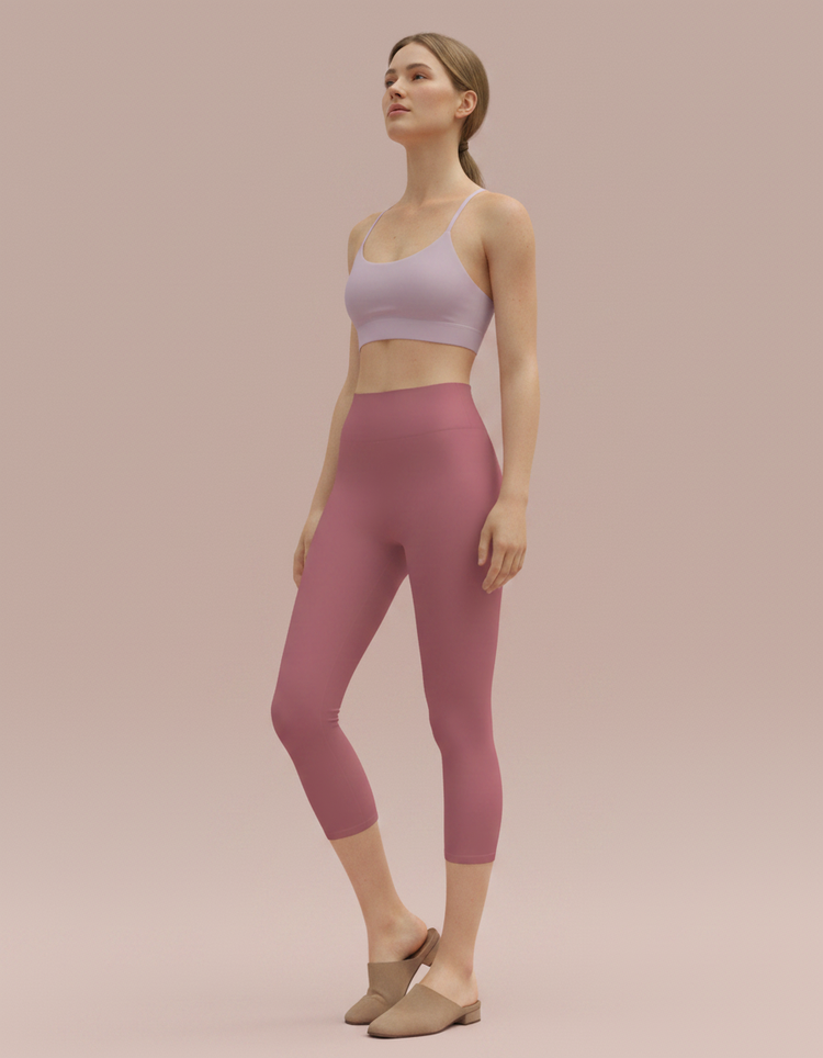 Rose Gold Capri Yoga Leggings Capri Yoga Leggings — Dripper