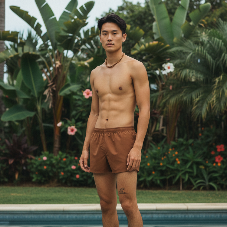 Hazelnut Men's Swim Trunks Men's Swim Trunks — Dripper
