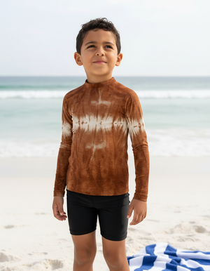 Burnt Sienna Aqua Kids Rash Guard bikini — Dripper