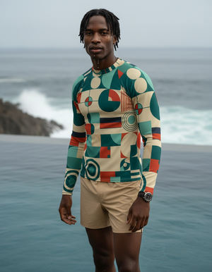 Transformative Teal Form Rash Guard Men's Rashguard — Dripper