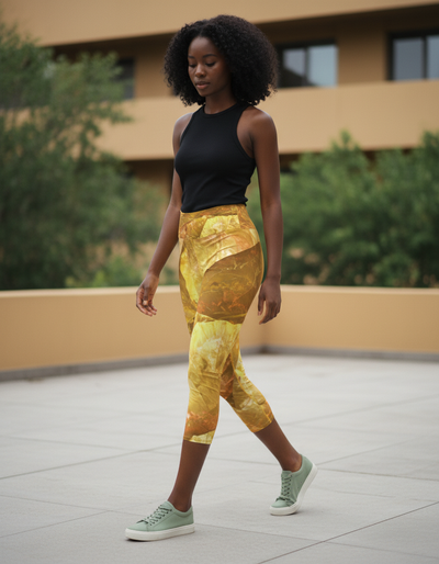 Yellow Prism Capri Yoga Leggings capri yoga leggings