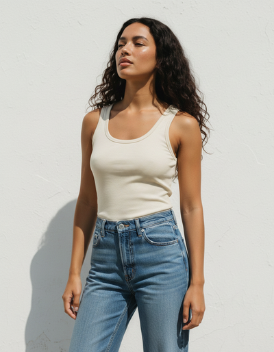Women's Linen Cream Tank Top tank top