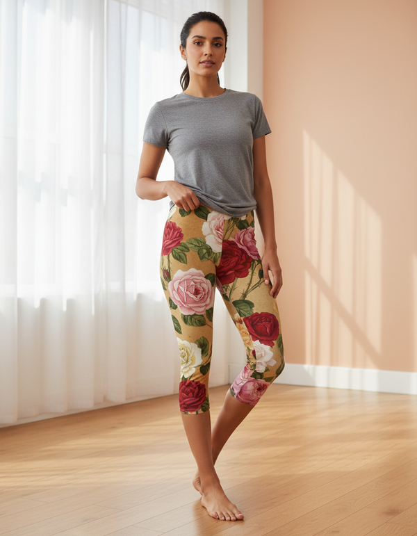 Blossom Leggings Capri Leggings — Dripper