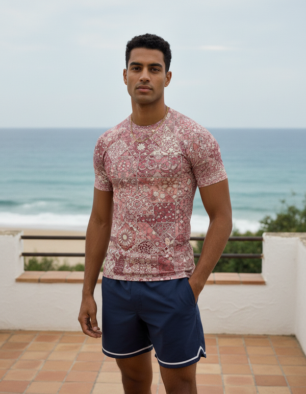 Men's Moroccan Tile Rash Guard