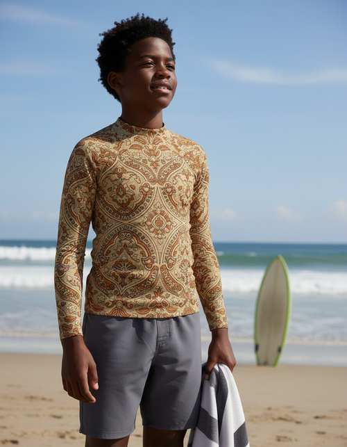 Youth Coffee Bean Sari youth rashguards