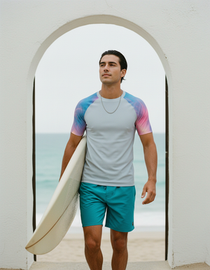 Men's Blue Aura Frost men's short-sleeve rashguards