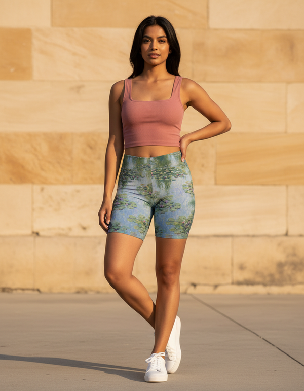 Women's Monet Water Lilies Short Shorts