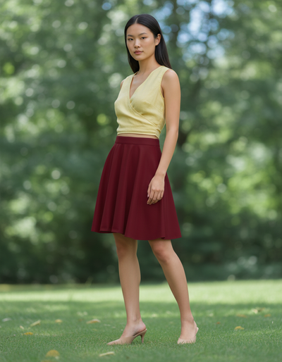 Bordeaux Skater Skirt skater skirt