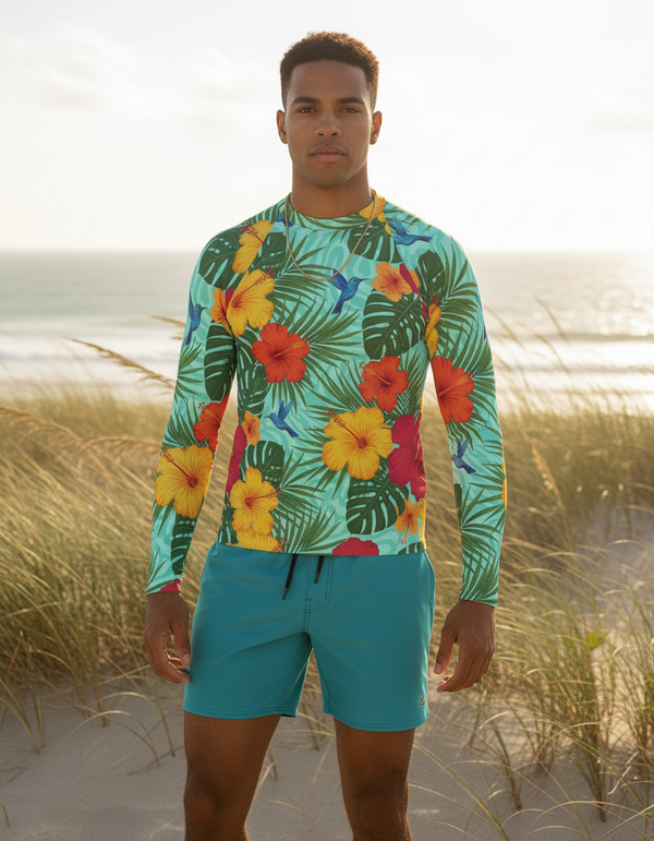 Floral Wave Tropical Rashguard