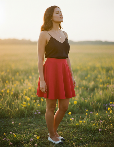 Bauhaus Red Skater Skirt skater skirt