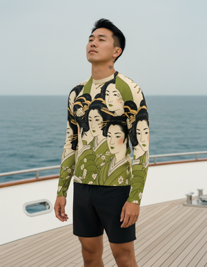 Men's Runway Chartreuse Yume men's short-sleeve rashguards