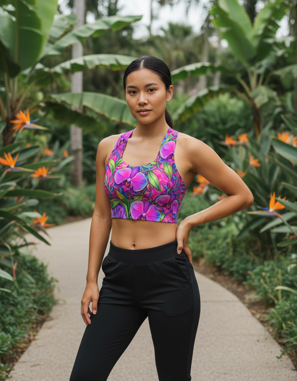 Orchid Collection longline sports bras