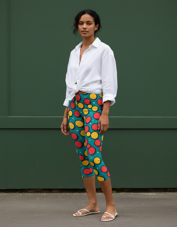 Mosaic Capri Leggings Capri Leggings — Dripper