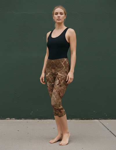 Coffee Bean Kaleidoscope Capri Leggings capri leggings