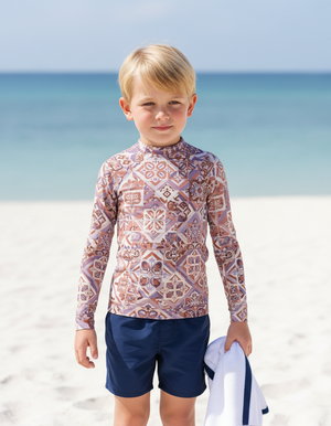 Kids Burnished Lilac Helix kids rashguards