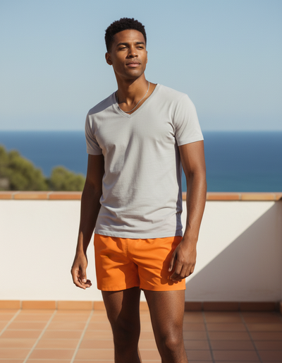 Neon Orange Men's Swim Trunks swim trunks