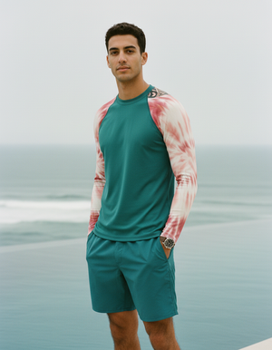 Men's Tea Rose Nebula men's short-sleeve rashguards